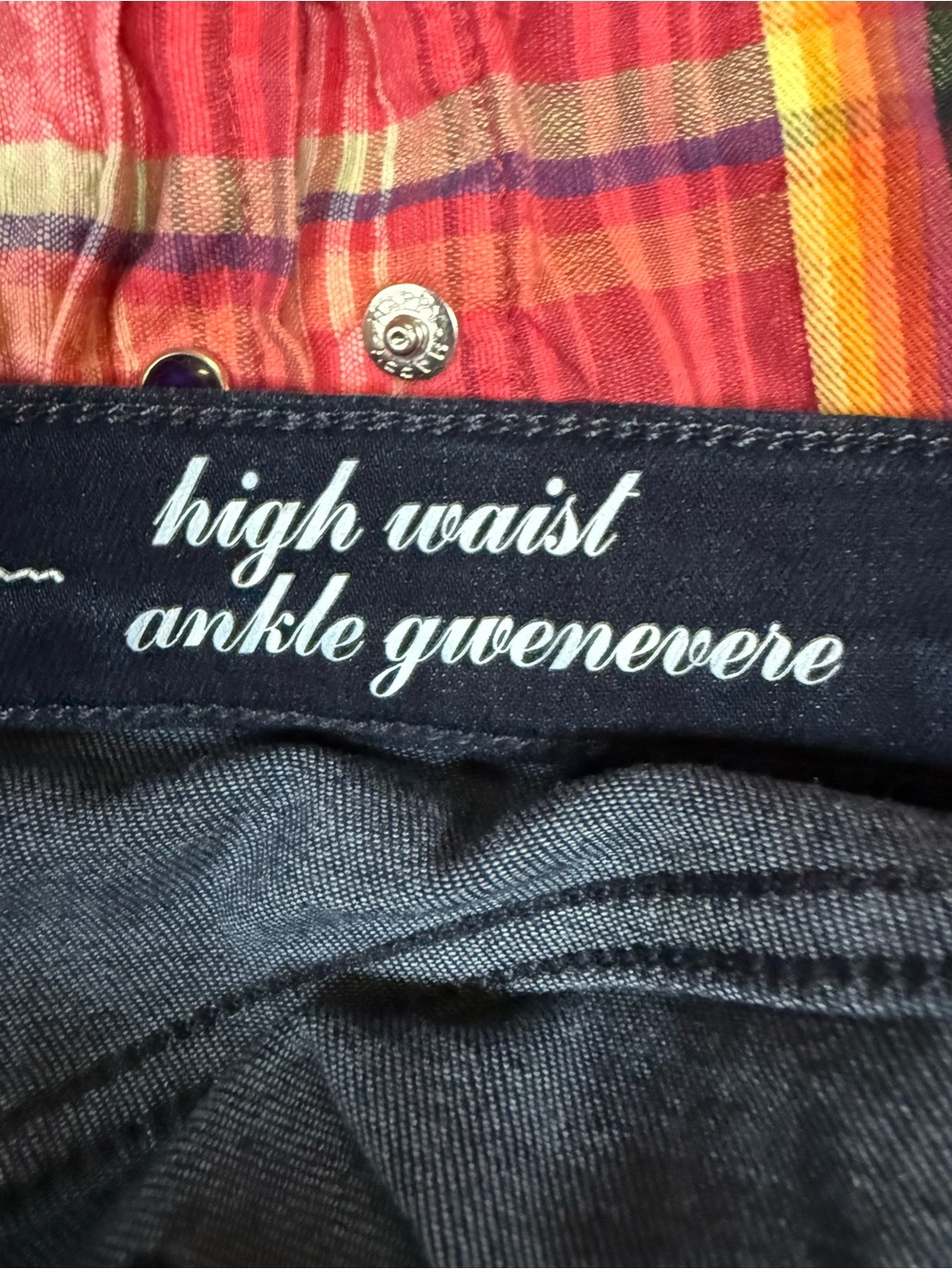 7 For All Mankind Deep Indigo High Waist Ankle Stretch Jeans - Picture 5 of 6